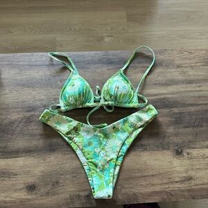 Kulani Kini Floral Green Bikini Set S M